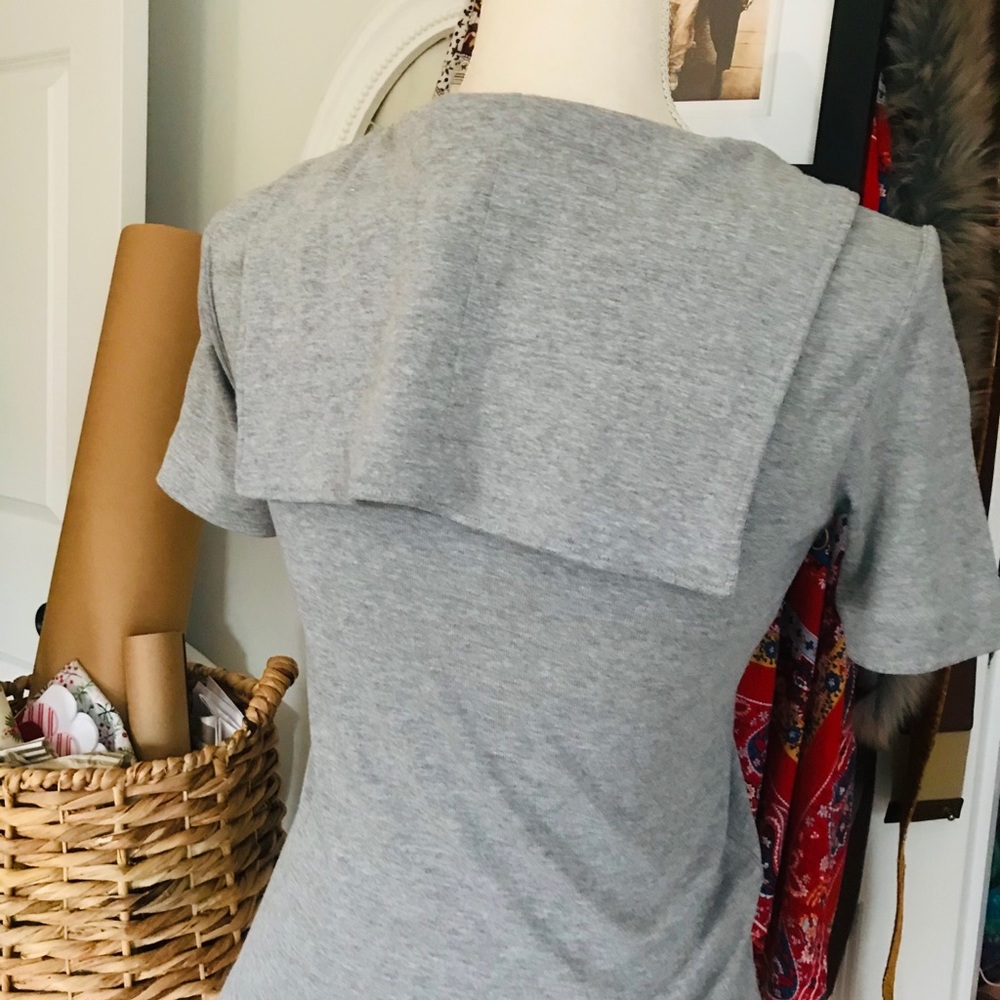 Clothes | Heather Gray Sailor Collar Top - Picture 2 of 7